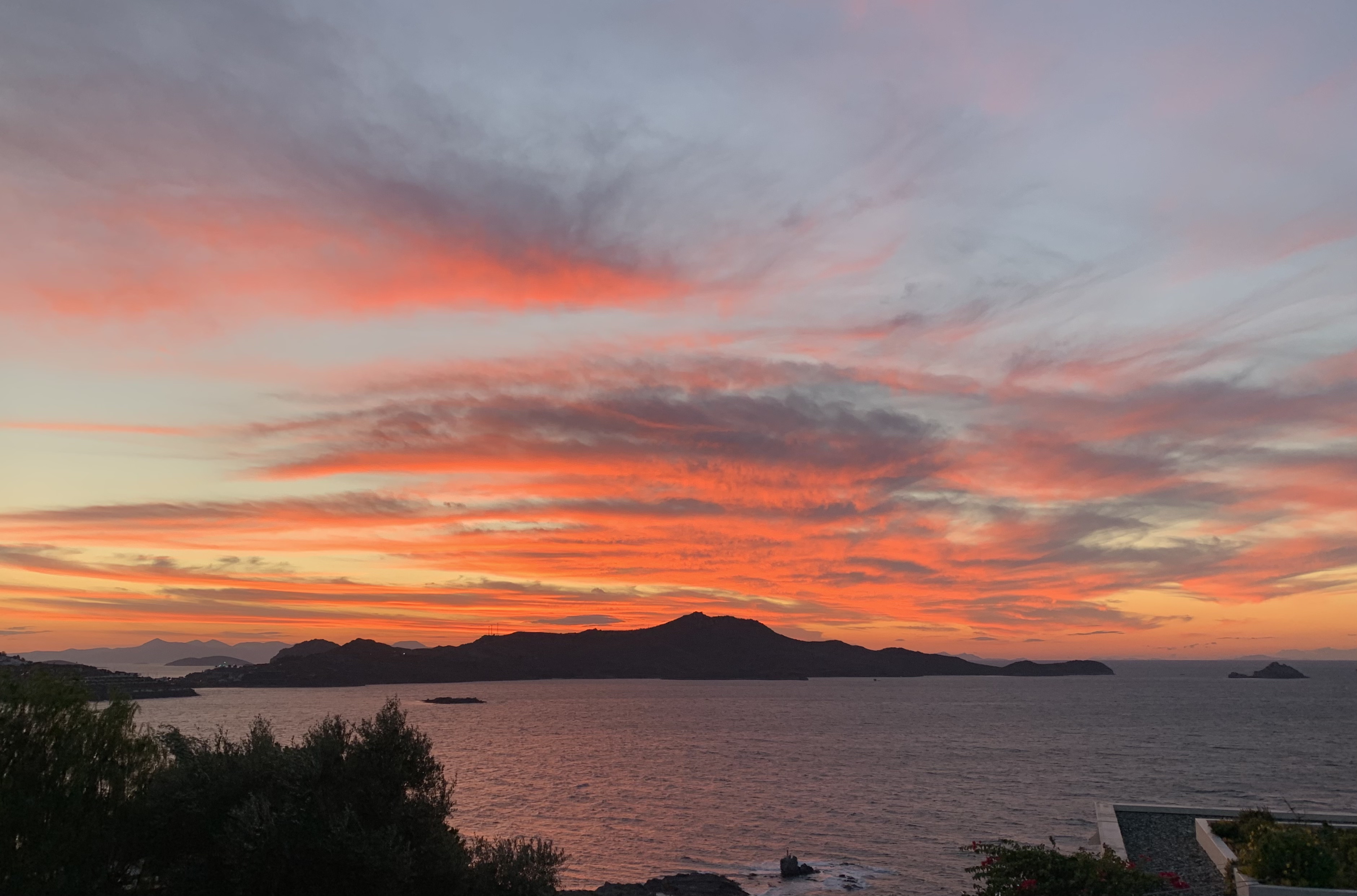 Bodrum'dan muhteşem Ege denizi günbatımı manzarası